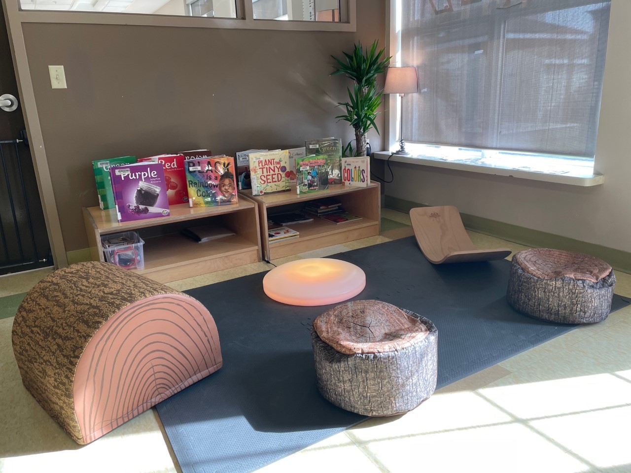 Reading room for infant, toddler and preschool care at Kipnes YMCA Child Care