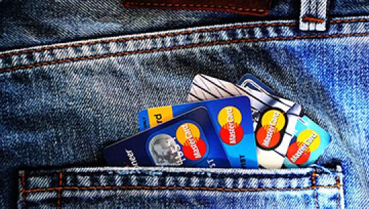 Credit cards in  pocket