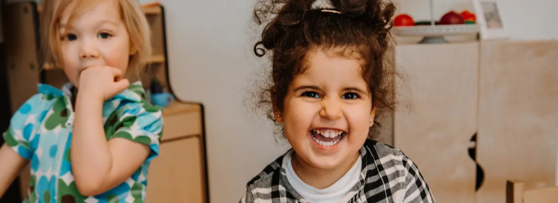 little girl with a smiling face